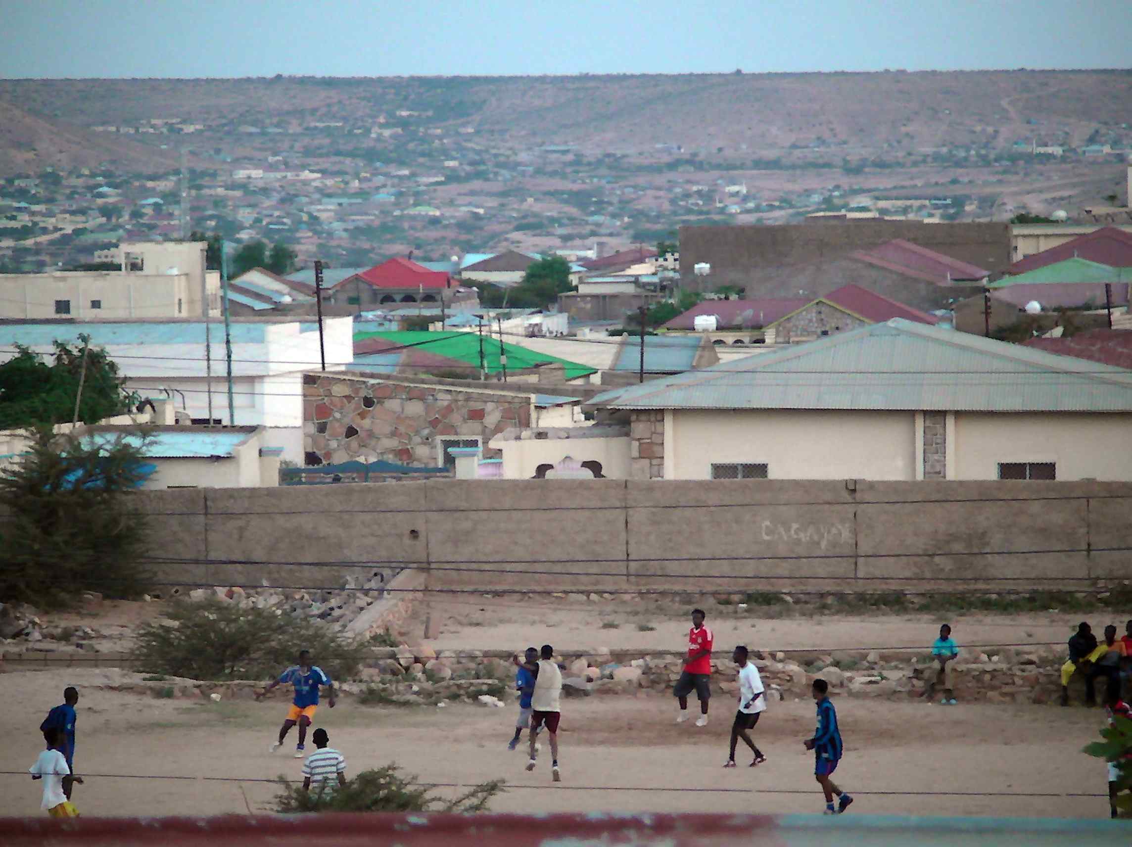 Young people playing football in a Hargeisa neighbourhood.jpg